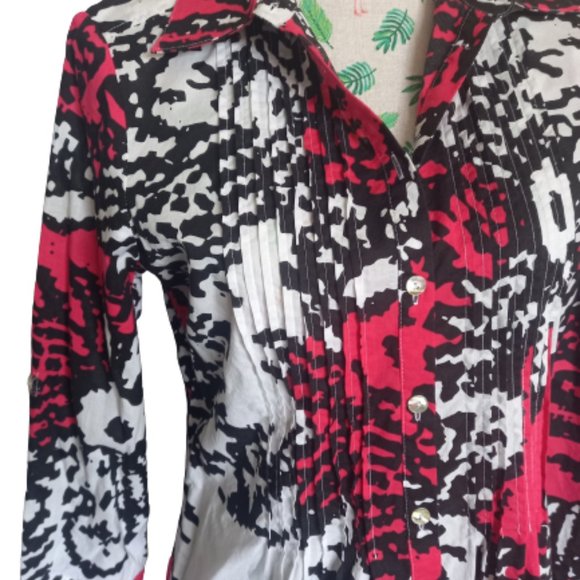 Yarra Trail black, white, pink shirt (Size 10) - Picture 2 of 7